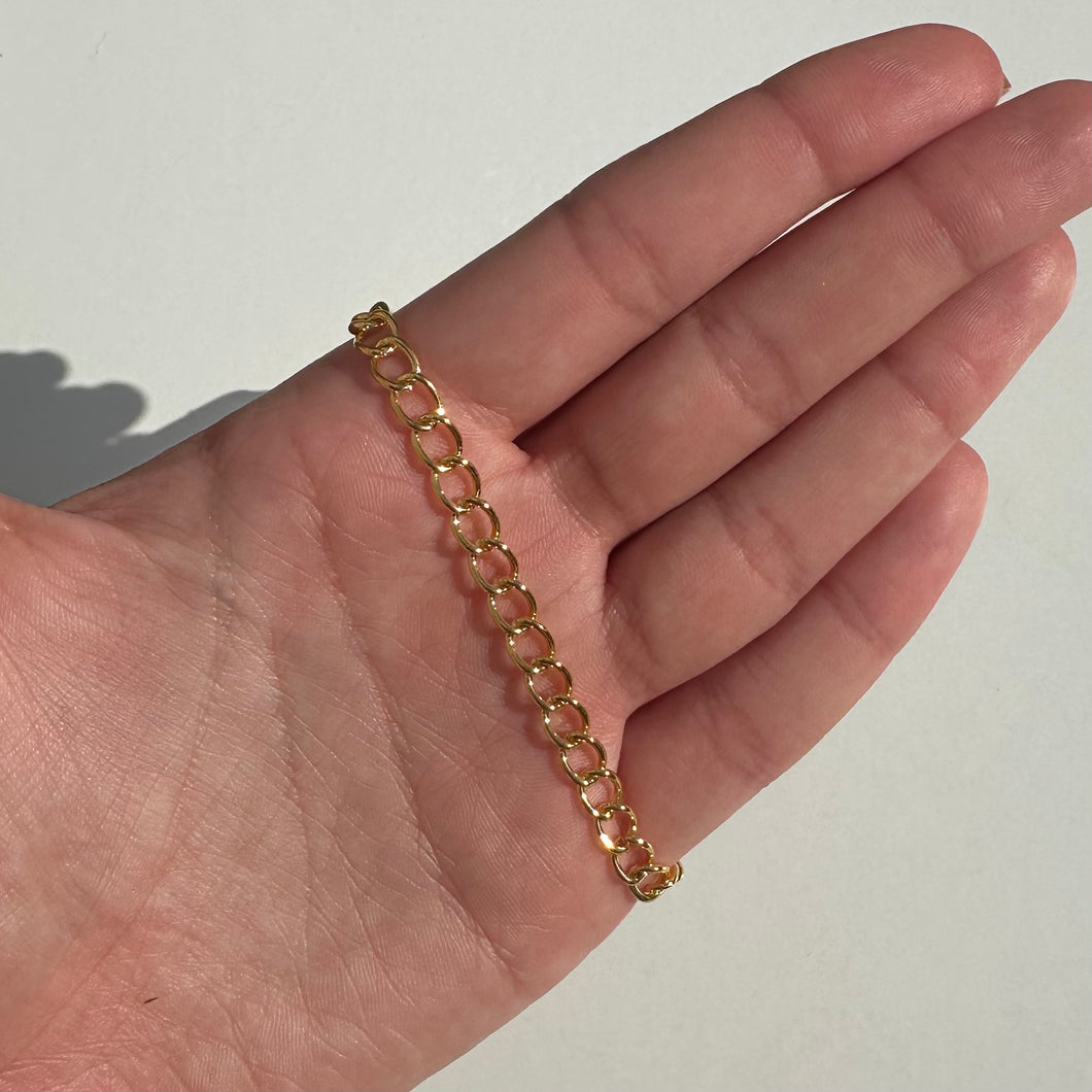 Gold Curb Chain - Bracelet