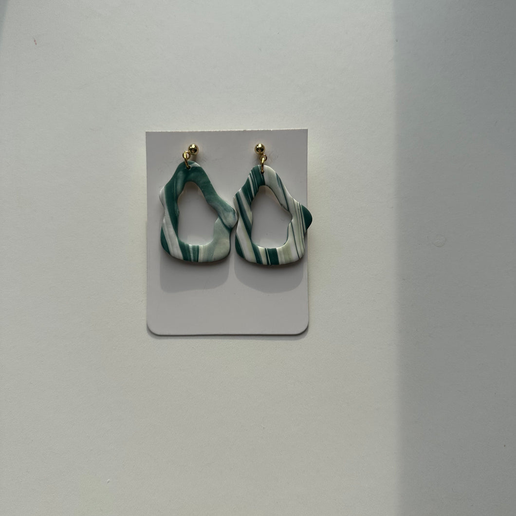 Teal Marble Squiggle